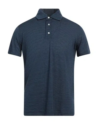 Isaia Man Polo Shirt Midnight Blue Size Xxl Cotton