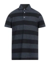 Isaia Man Polo Shirt Midnight Blue Size Xxl Wool, Cotton In Blue