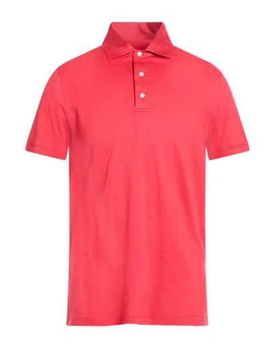 Isaia Man Polo Shirt Red Size 3xl Cotton