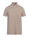Isaia Man Polo Shirt Sand Size Xl Cotton In Beige