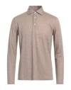 Isaia Man Polo Shirt Sand Size Xl Wool In Beige