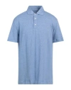 Isaia Man Polo Shirt Sky Blue Size Xxl Cotton