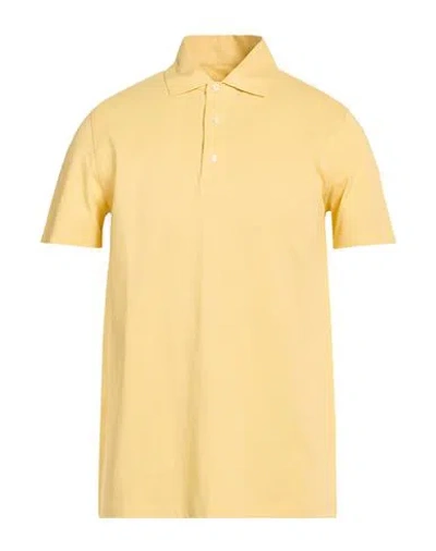 Isaia Man Polo Shirt Yellow Size 3xl Cotton