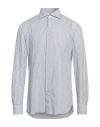 Isaia Man Shirt Azure Size 17 Cotton In Blue