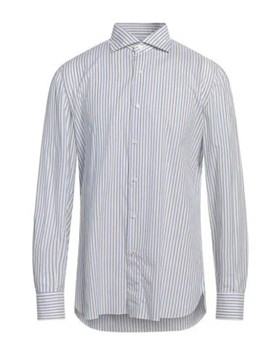 Isaia Man Shirt Azure Size 17 Cotton In Blue