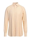 Isaia Man Shirt Beige Size 17 ½ Cotton, Silk