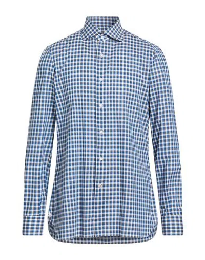 Isaia Man Shirt Blue Size 17 ½ Cotton