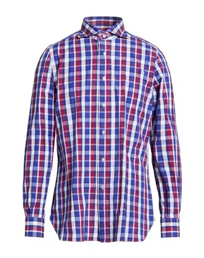 Isaia Man Shirt Blue Size 17 ½ Cotton