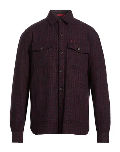 Isaia Man Shirt Brick Size L Cashmere, Silk In Brown