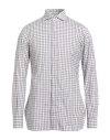 Isaia Man Shirt Dark Brown Size 17 ½ Cotton In Gray