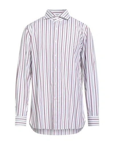 Isaia Man Shirt Garnet Size 15 Cotton In Blue