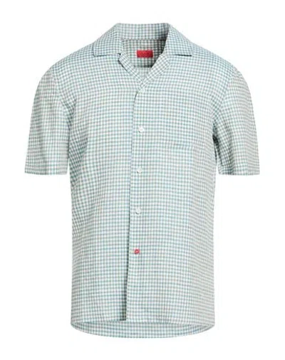 Isaia Man Shirt Green Size 17 ½ Linen
