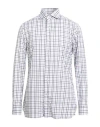Isaia Man Shirt Grey Size 16 ½ Cotton In White
