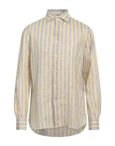 Isaia Man Shirt Grey Size 17 Linen