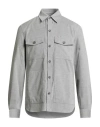 Isaia Man Shirt Grey Size Xxl Cotton In Gray