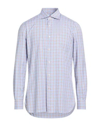 Isaia Man Shirt Light Blue Size 17 ½ Cotton