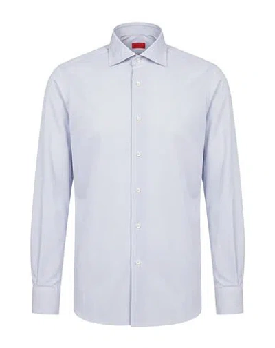 Isaia Man Shirt Light Grey Size 17 ¾ Cotton In Animal Print