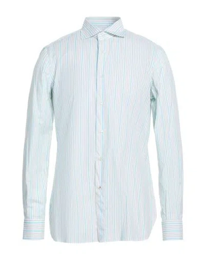 Isaia Man Shirt Light Grey Size 17 ½ Cotton In Blue