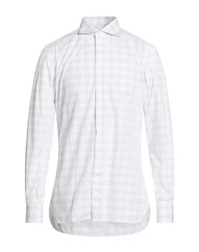 Isaia Man Shirt Light Grey Size 17 ¾ Cotton In Gray