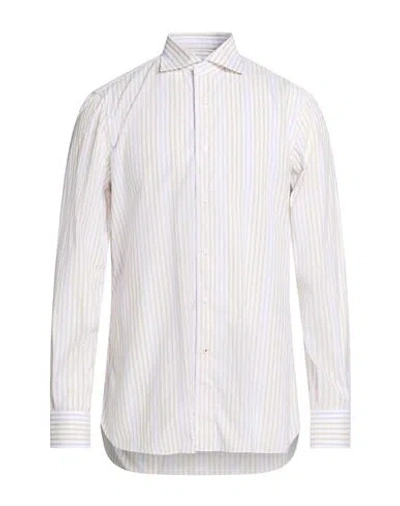 Isaia Man Shirt Lilac Size 15 ¾ Cotton In Multi