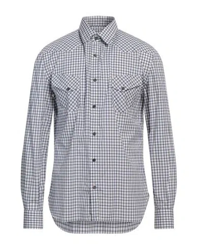 Isaia Man Shirt Navy Size 16 Cotton