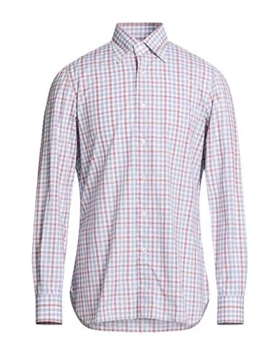 Isaia Man Shirt Navy Size 17 ½ Cotton In Multi
