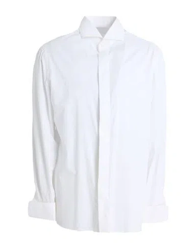 Isaia Man Shirt Off White Size 17 Cotton