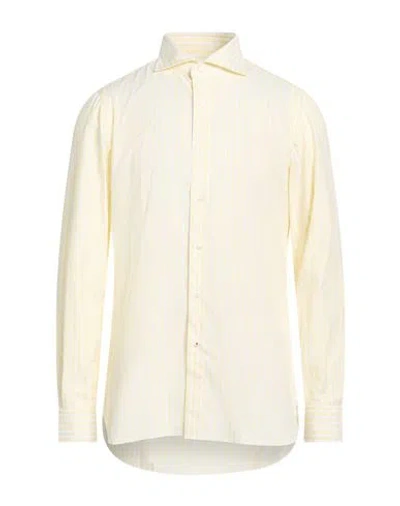 Isaia Man Shirt Pastel Yellow Size 16 Cotton