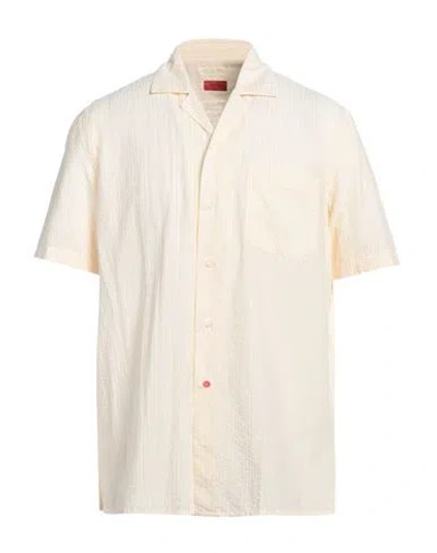 Isaia Man Shirt Pastel Yellow Size 17 Cotton