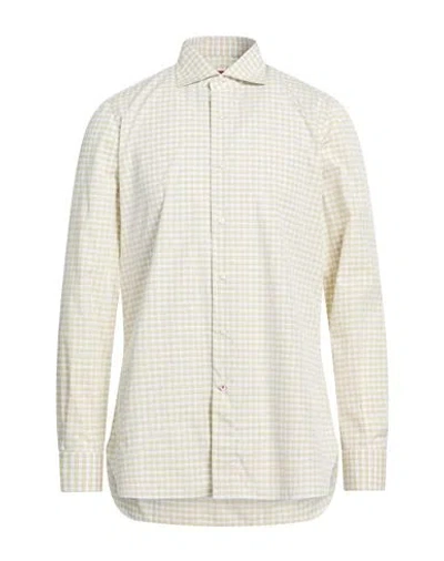 Isaia Man Shirt Pastel Yellow Size 17 Cotton