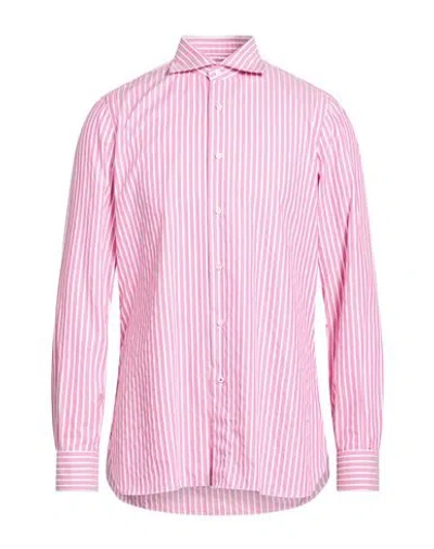 Isaia Man Shirt Pink Size 16 Cotton