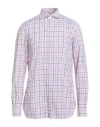 Isaia Man Shirt Red Size 17 Cotton In Pink