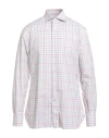 Isaia Man Shirt Red Size 17 ½ Cotton In Neutral