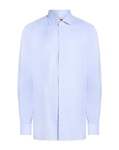 Isaia Man Shirt Sky Blue Size 17 ½ Cotton