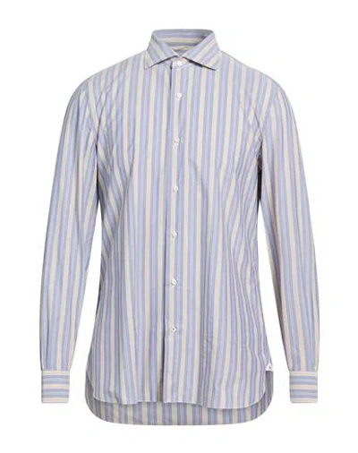 Isaia Man Shirt Slate Blue Size 17 ½ Cotton