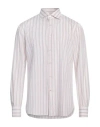 Isaia Man Shirt Burgundy Size 17 Cotton In White
