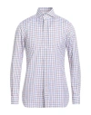 Isaia Man Shirt White Size 17 ½ Cotton In Blue
