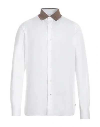Isaia Man Shirt White Size 17 Cotton