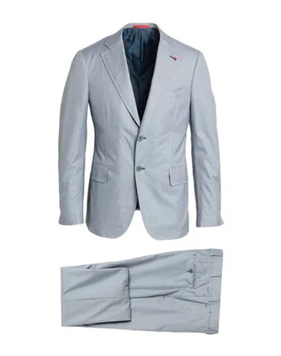 Isaia Man Suit Black Size 44 Cotton, Wool, Silk