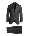 Isaia Man Suit Grey Size 46 Wool In Gray
