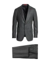 Isaia Man Suit Grey Size 46 Wool In Gray