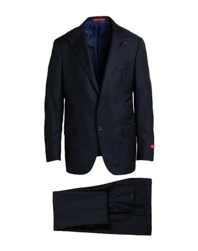 Isaia Man Suit Midnight Blue Size 42 Wool