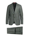 Isaia Man Suit Military Green Size 44 Wool In Green