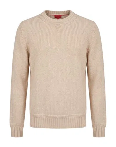 Isaia Man Sweater Beige Size S Cashmere, Cotton In Brown