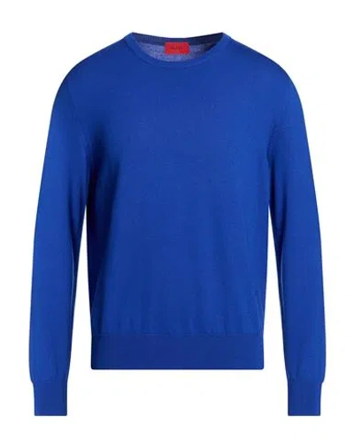 Isaia Man Sweater Bright Blue Size L Wool