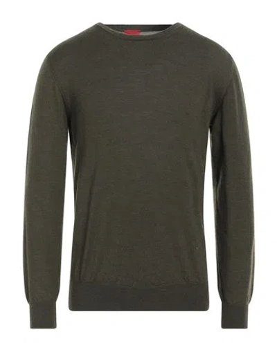 Isaia Man Sweater Dark Green Size M Wool