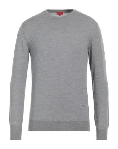 Isaia Man Sweater Grey Size S Wool In Gray