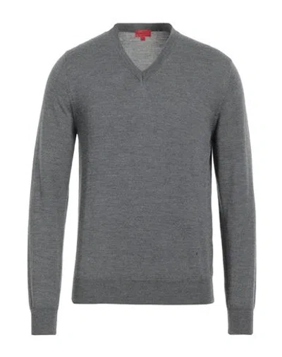 Isaia Man Sweater Grey Size Xxl Wool In Gray