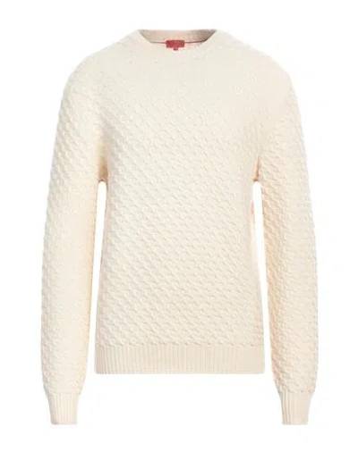 Isaia Man Sweater Ivory Size Xxl Cashmere In White