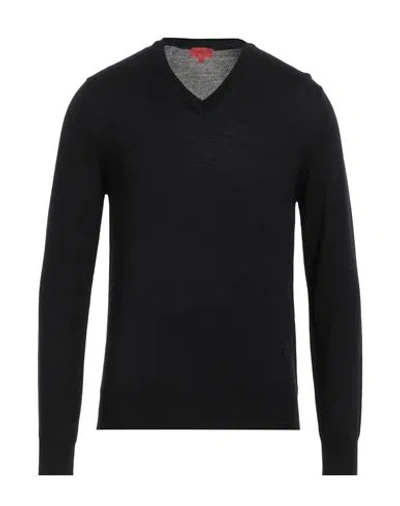 Isaia Man Sweater Midnight Blue Size 3xl Wool In Midnight Blue